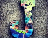 1 Small Made to Order Custom Disney Letter Featuring Peter Pan, Little Mermaid, Cinderella, Beauty and Beast, Sleeping Beauty, Aladdin