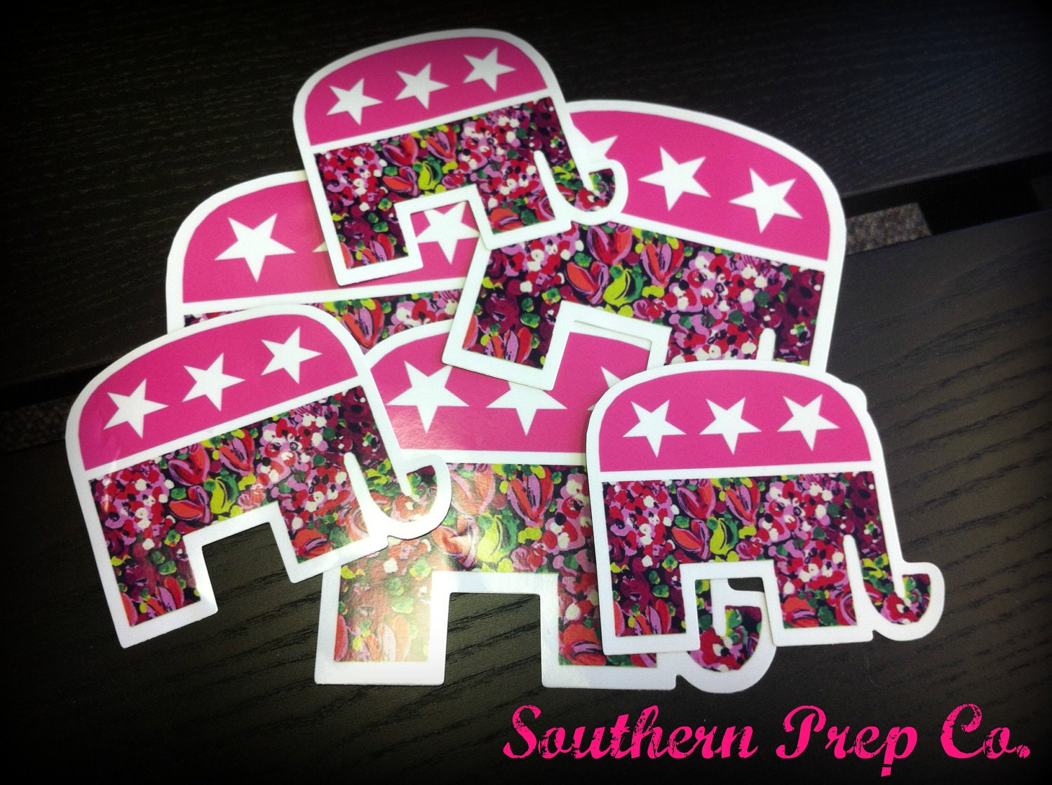 Preppy Republican Bumper Diecut Sticker 5.15" x 4.5"