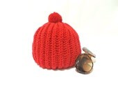 Beautiful knitting slouchy red hat- pompon- Unique hat- Useful hat- soft hat- Red and warm / winter and autumn... Christmas hat-  OOAK