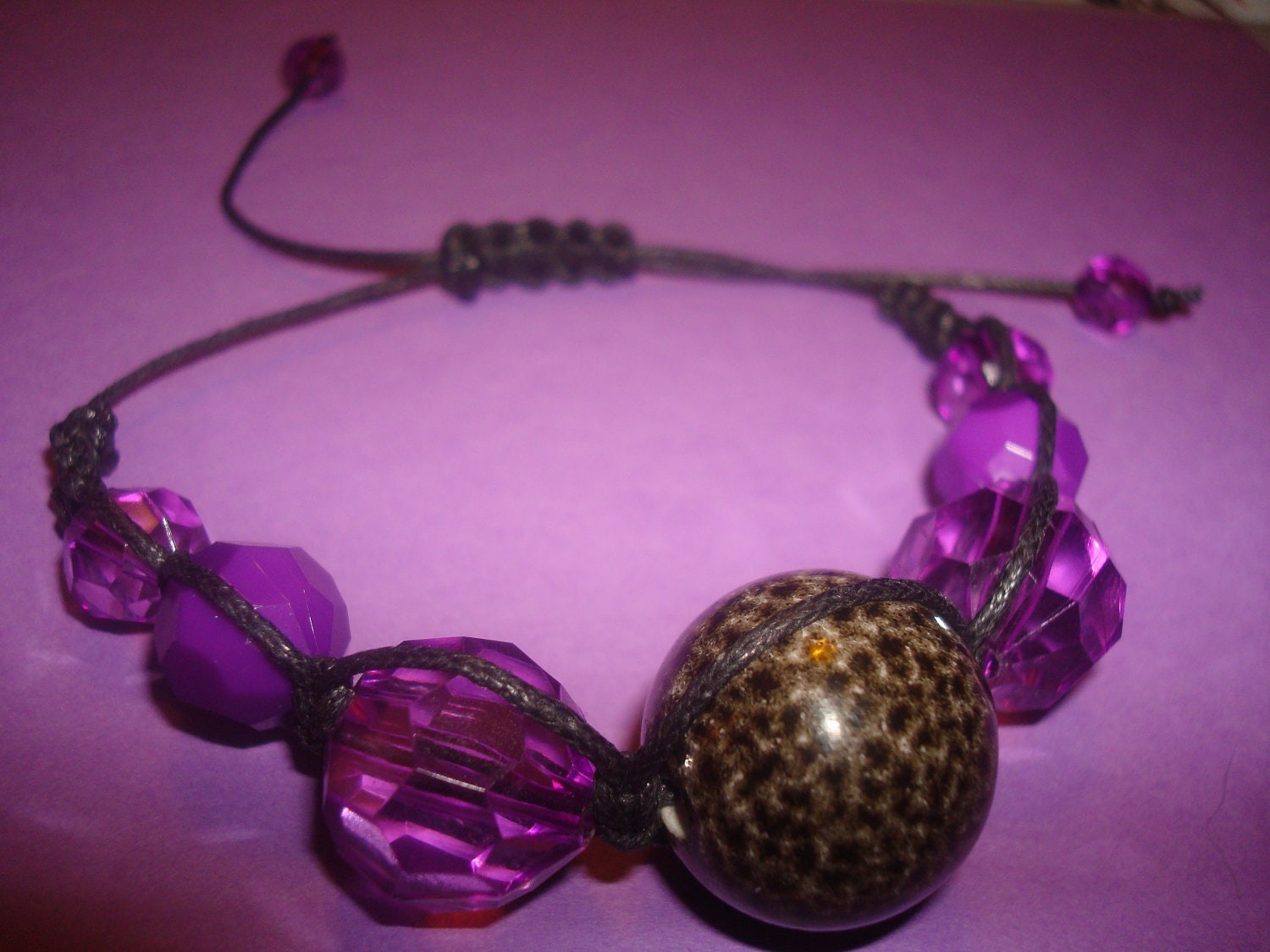 Purple and Black Macrame Bracelet