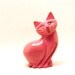 painted cat figurine // kitsch, pink, cats, mod home decor, repurposed, vintage figurines, cute, colorful accents, wood carving