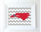 North Carolina State Love Map, 8x10, Fine Art Print