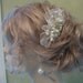 Romantic Bridal Hair Comb in Ivory with Champagne Rose- Rhinestone & Pearl Wedding Hair Piece- Hair Accessories