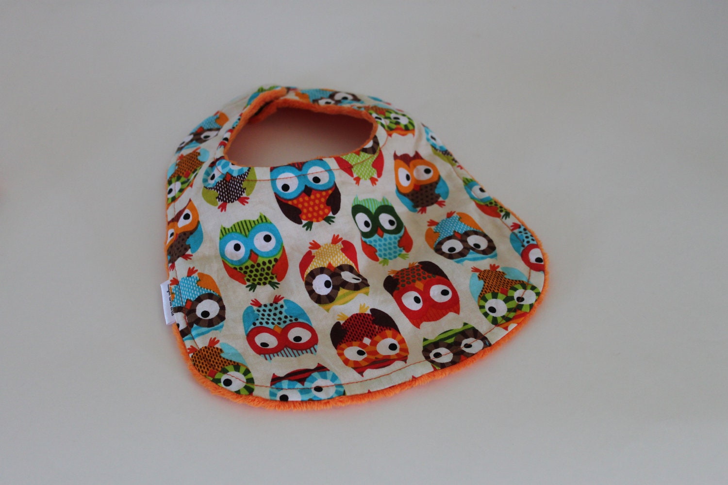 Owl Baby Bib,Owl Bib, Minky Bib