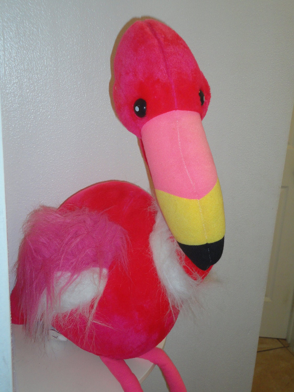 Giant Huge PINK FLAMINGO Plush Stuffed Animal Jumbo 3 1/2 feet Tall Look Florida Bird