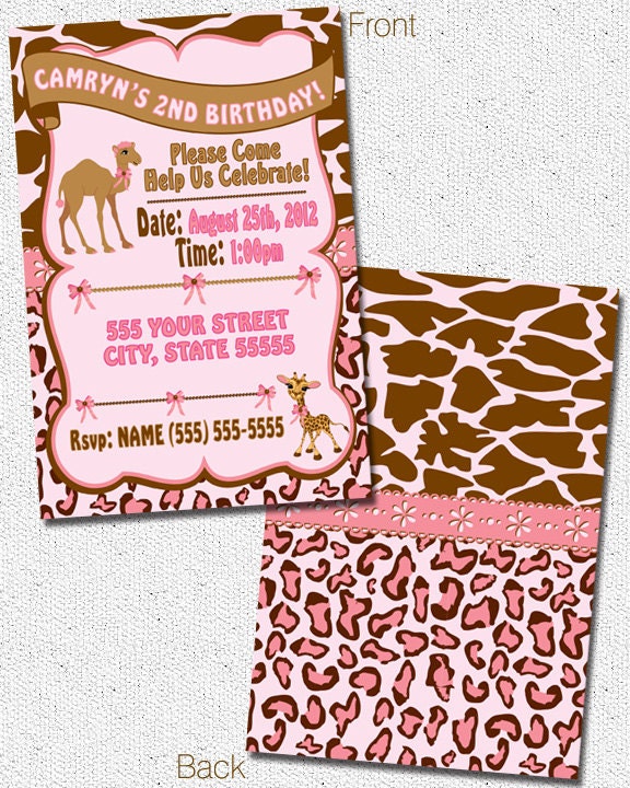 Pink Giraffe Invitation Il_570xn