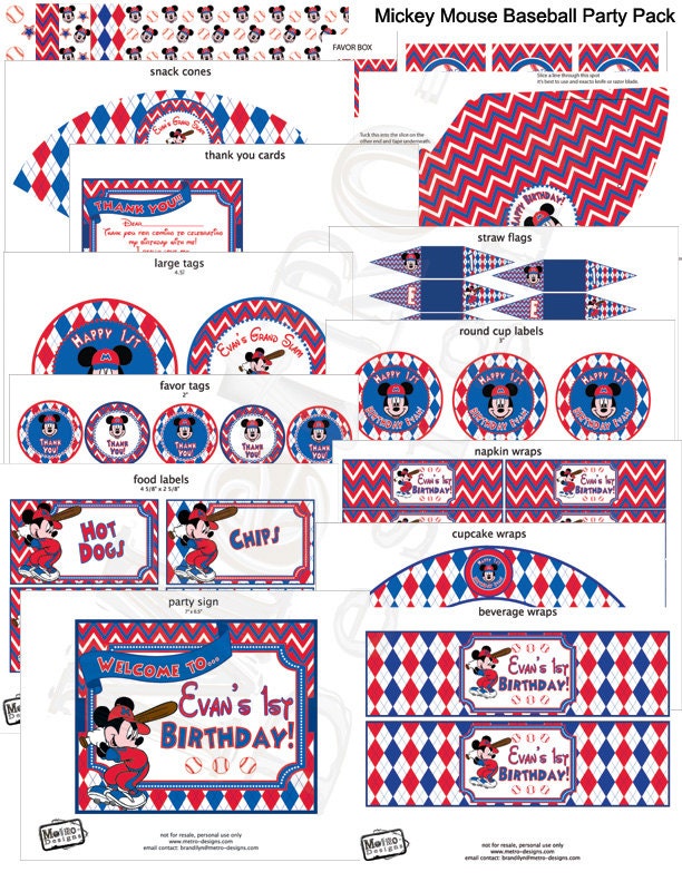 Mickey Mouse Baseball - Deluxe Party Package Il_570xn