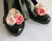 Shoes clasp, Hair clip, Brooch, Bobby pin, Floral arrangement, Flower bouquet in Vintage style for her, Small fabric flowers in handmade, 2