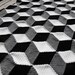Isometric Blanket / Afghan - Geometric Black White & Grey Crochet