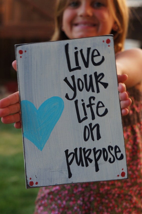 live your life on purpose handmade wood card
