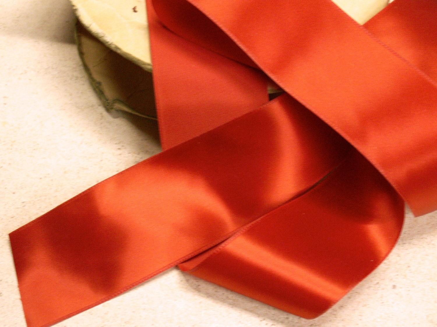 destash Vintage Red WIDE Satin ribbon