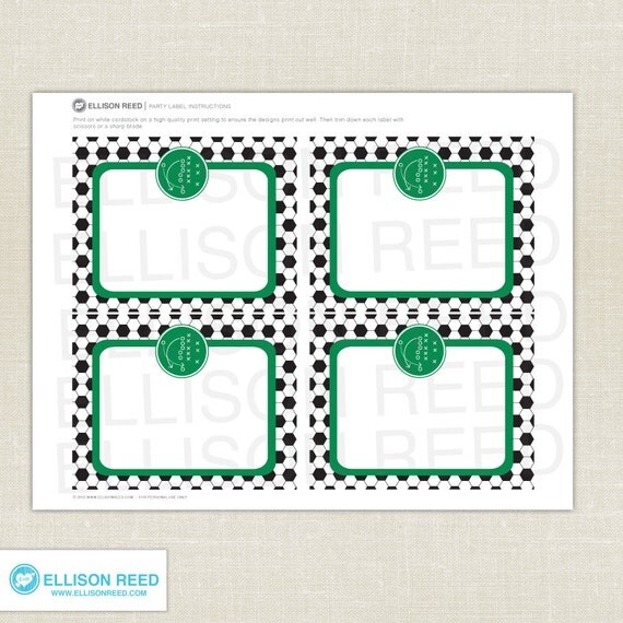 Soccer Birthday - Printable Party - Soccer labels - party labels - Soccer Ball - Football - SPORTS - Birthday Party - DIY Printable Il_570xn