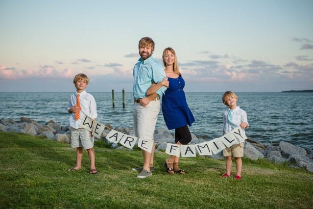 We are Family  Burlap banner Photography prop