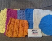 100% Cotton Crochet Washcloths and Dishcloths - Choose Three (3)