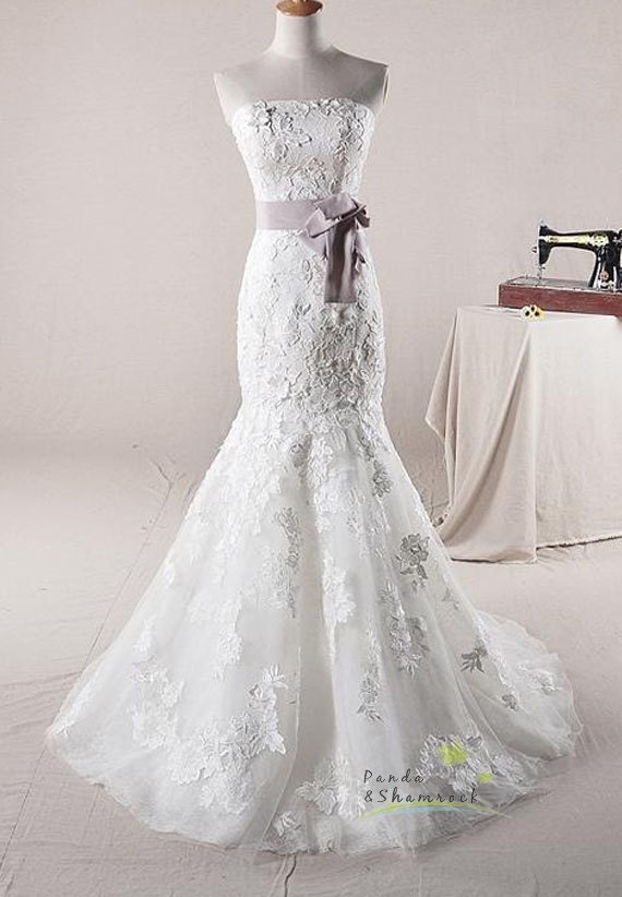 Zinia/wedding gown/women clothing/bridal dress/long/lace/fishtail/mermaid/elegant/custom made/ALL SIZEE