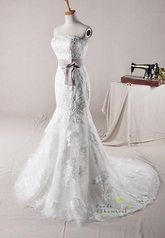 Zinia/wedding gown/women clothing/bridal dress/long/lace/fishtail/mermaid/elegant/custom made/ALL SIZEE