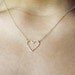 Gold Filled or Sterling Hammered Heart Necklace - Sideways Heart Necklace - Bridesmaid Gifts - Floating Heart Necklace - Love Necklace