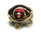 Egyptian Wire Ring - Eye of Horus - Volcano Swarovski Crystal