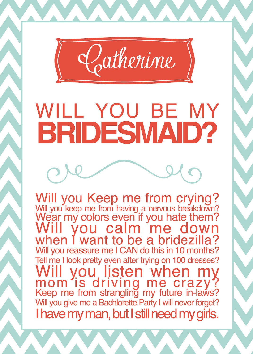 Bridesmaid Card