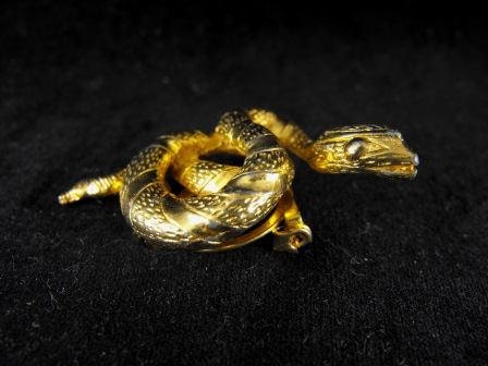 Vintage Serpent Pin Scarf Clip Convertible Gold Toned 20.00 obo