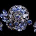 Icy Blue Demi Parure Brooch Earring Set Signed Continental Sale 50.00