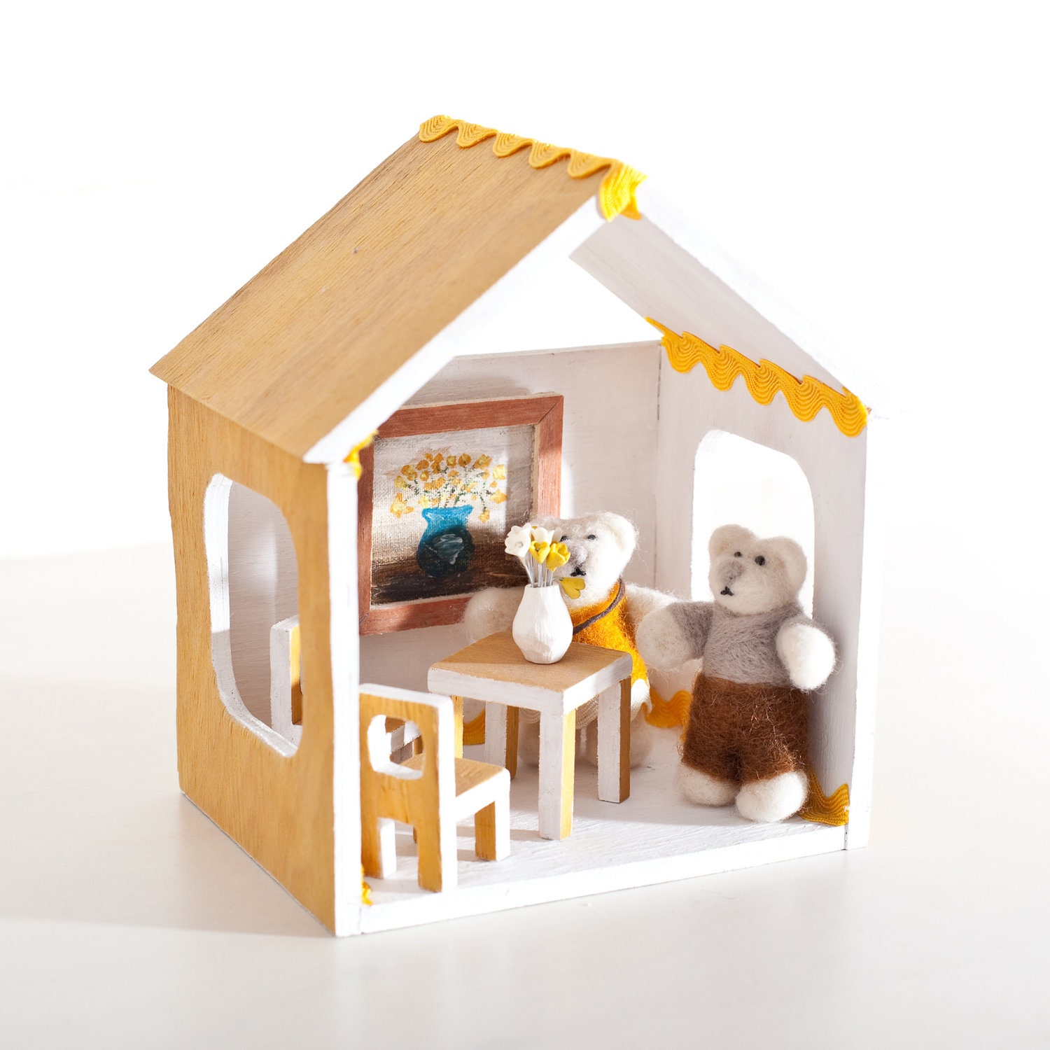A house with a tiny bears