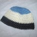 Crochet Infant Baby Boy Hat 0-3 months Blue, grey and cream