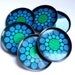 Retro metal coasters - set of six coasters - 1960s party