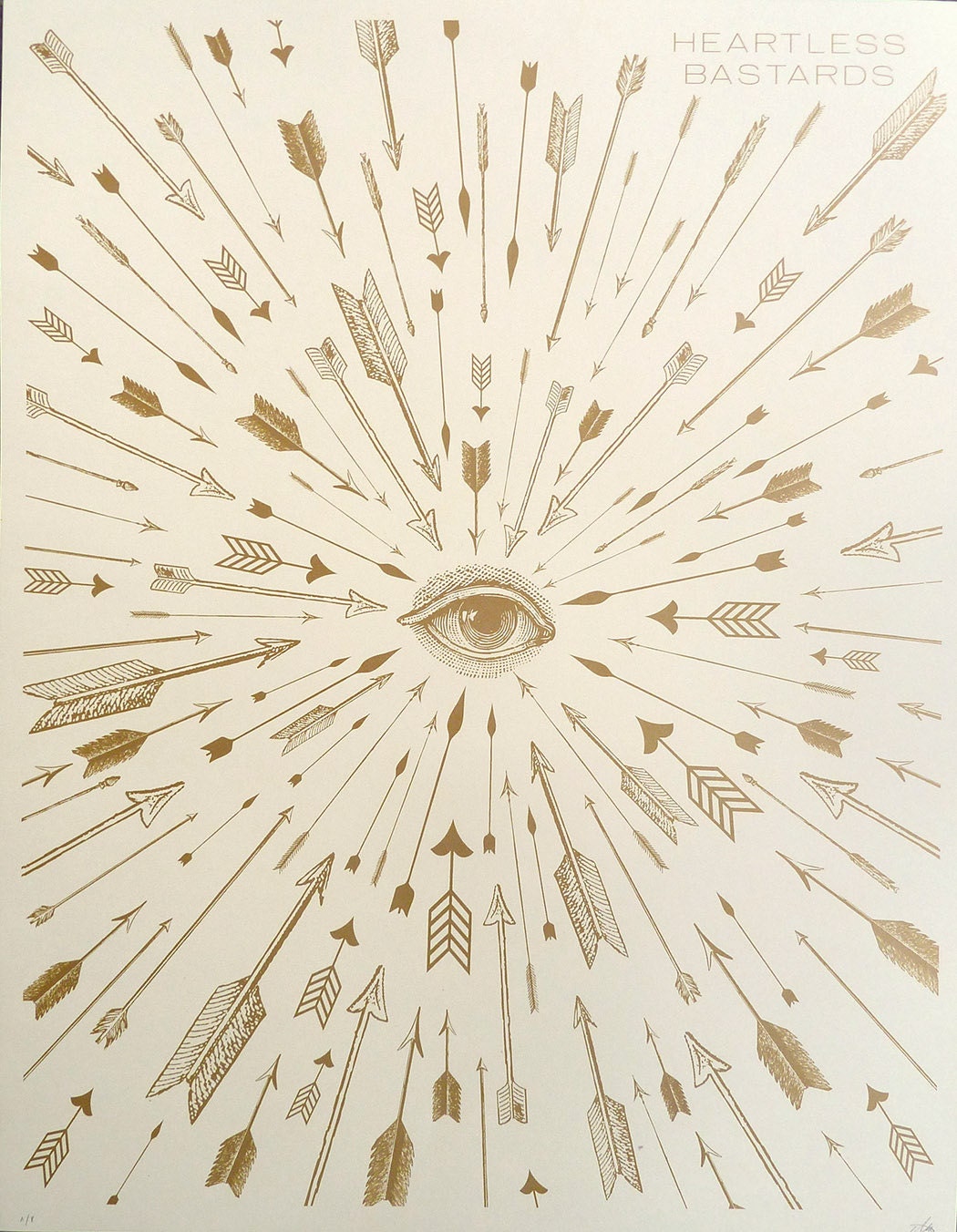 Heartless Bastards 2012 tour poster 'Eyeball' b