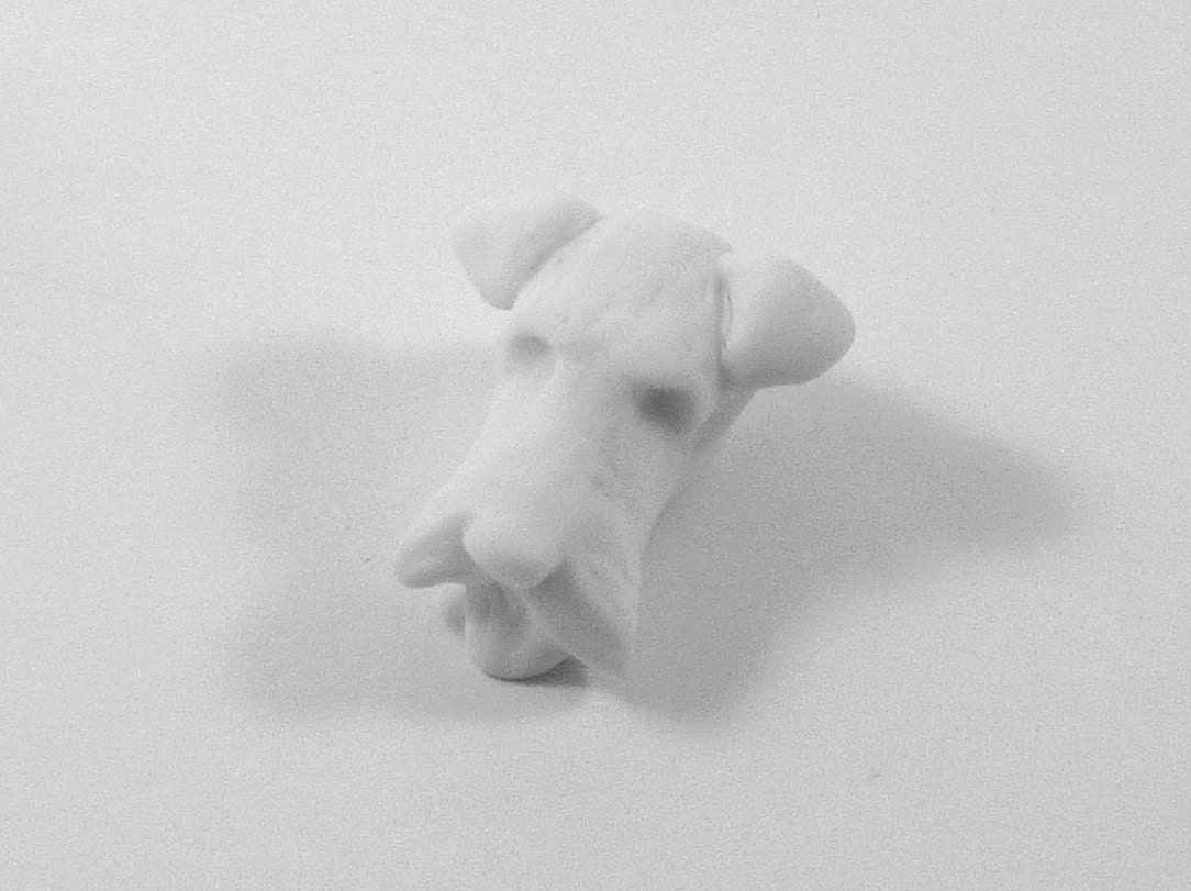 Airedale White Porcelain Pendant Wearable Art Jewellery