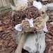 Burlap Rose Bouquet With Pearls and Lace - 2 Rose Colors, 2 Filler Colors, Burlap Wrap and Pearl Pins