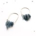 Blue Kyanite Arch Hoops / 14k gold fill or sterling silver hoop earrings / blue kyanite gemstone fringe / unique modern jewelry