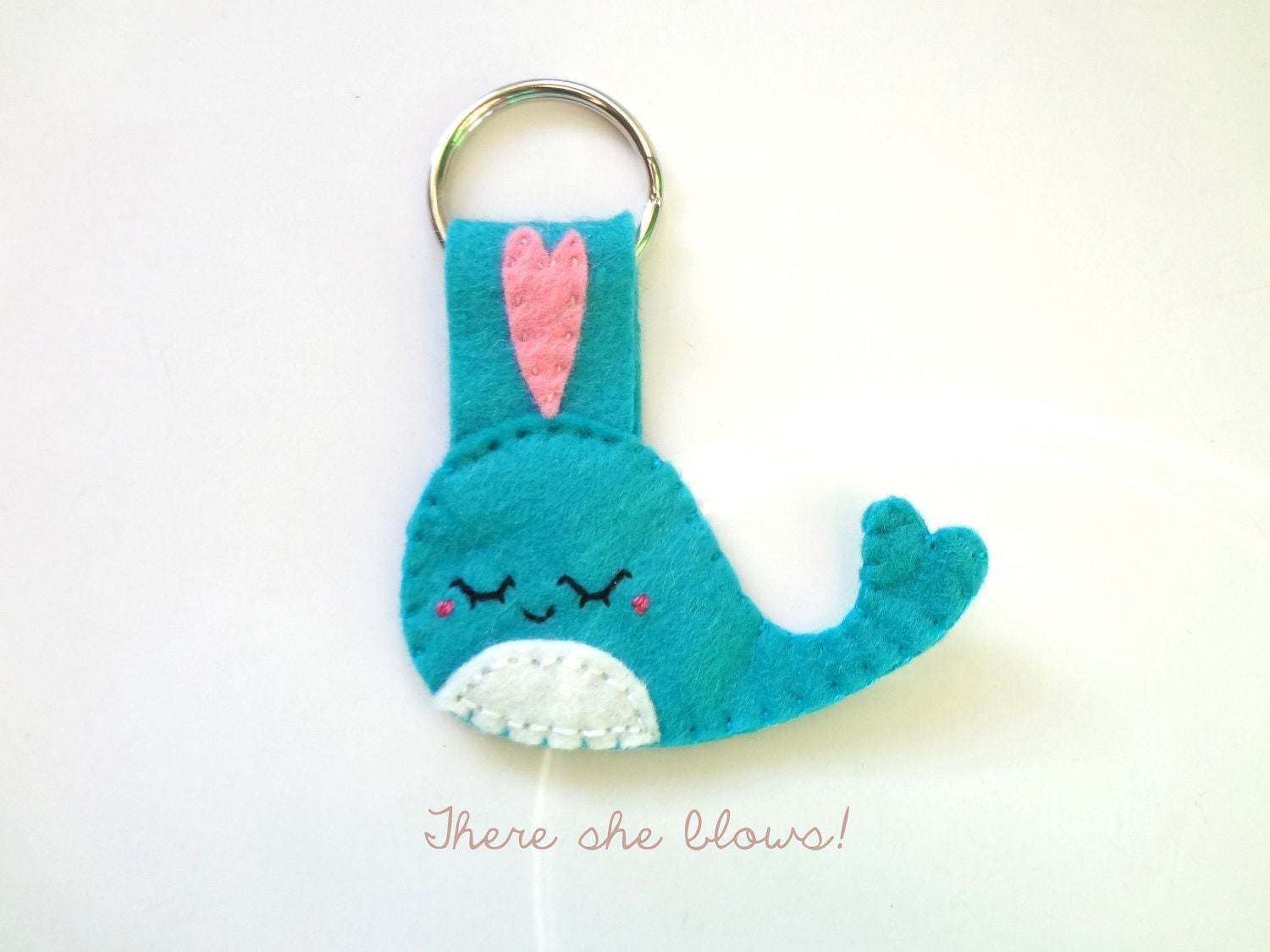 A Whale of a Keychain// Blue Whale keyring or zipper charm