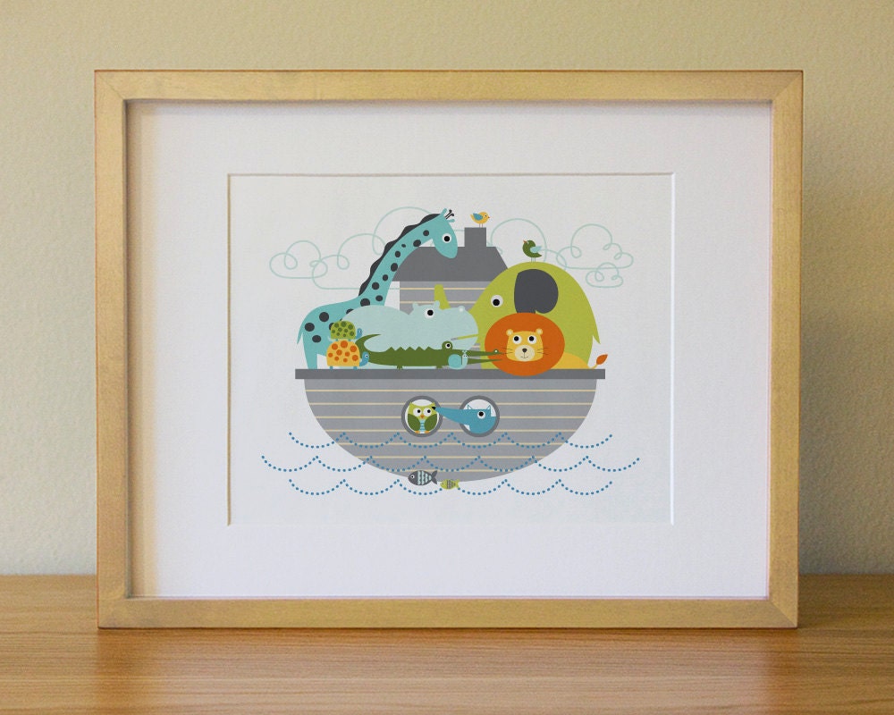 Noah's Ark . Baby Nursery Wall Art . Children Wall Art
