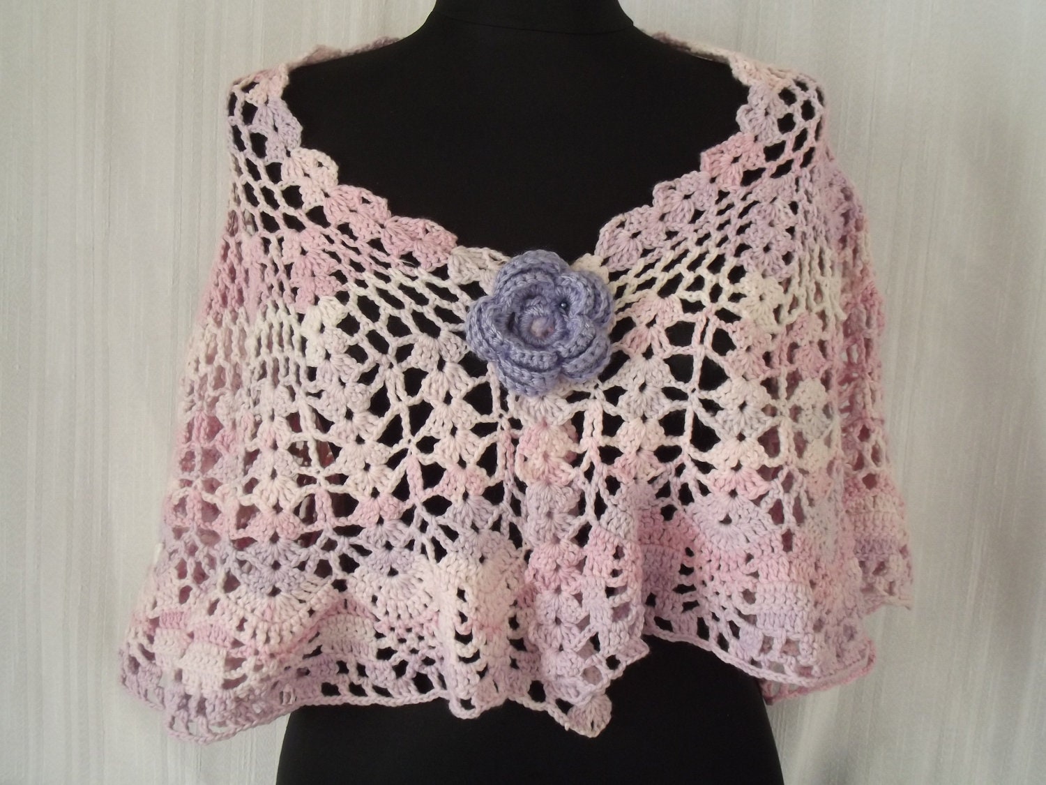 capelet women hand made fall fashion crochet light pink and light lilac white full color wedding fashion unique free shipping