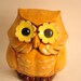 1970s Handpainted Flower Owl Statue Vintage Owl Pottery Figurine