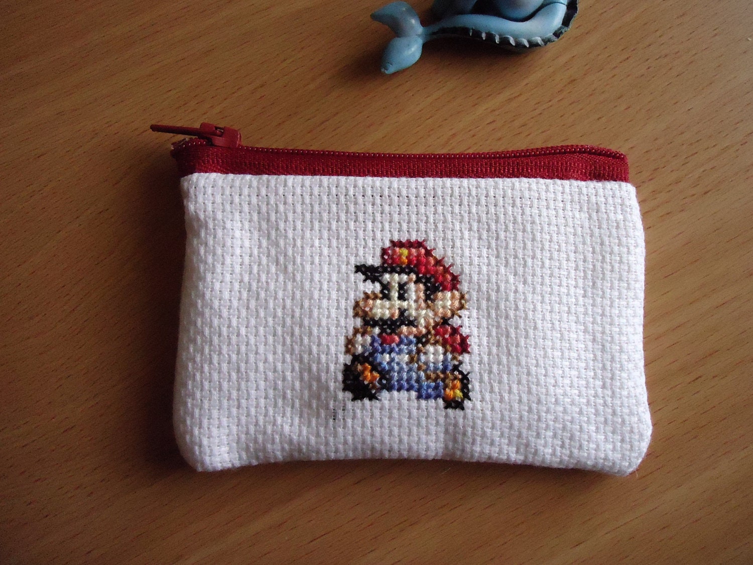 Super Mario cross stitched purse