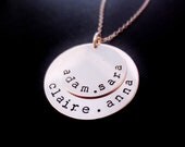 Layered Sterling Silver Handstamped Discs, Big Little Sister Personalized Kids Names, Mommy Jewelry, Mothers Day