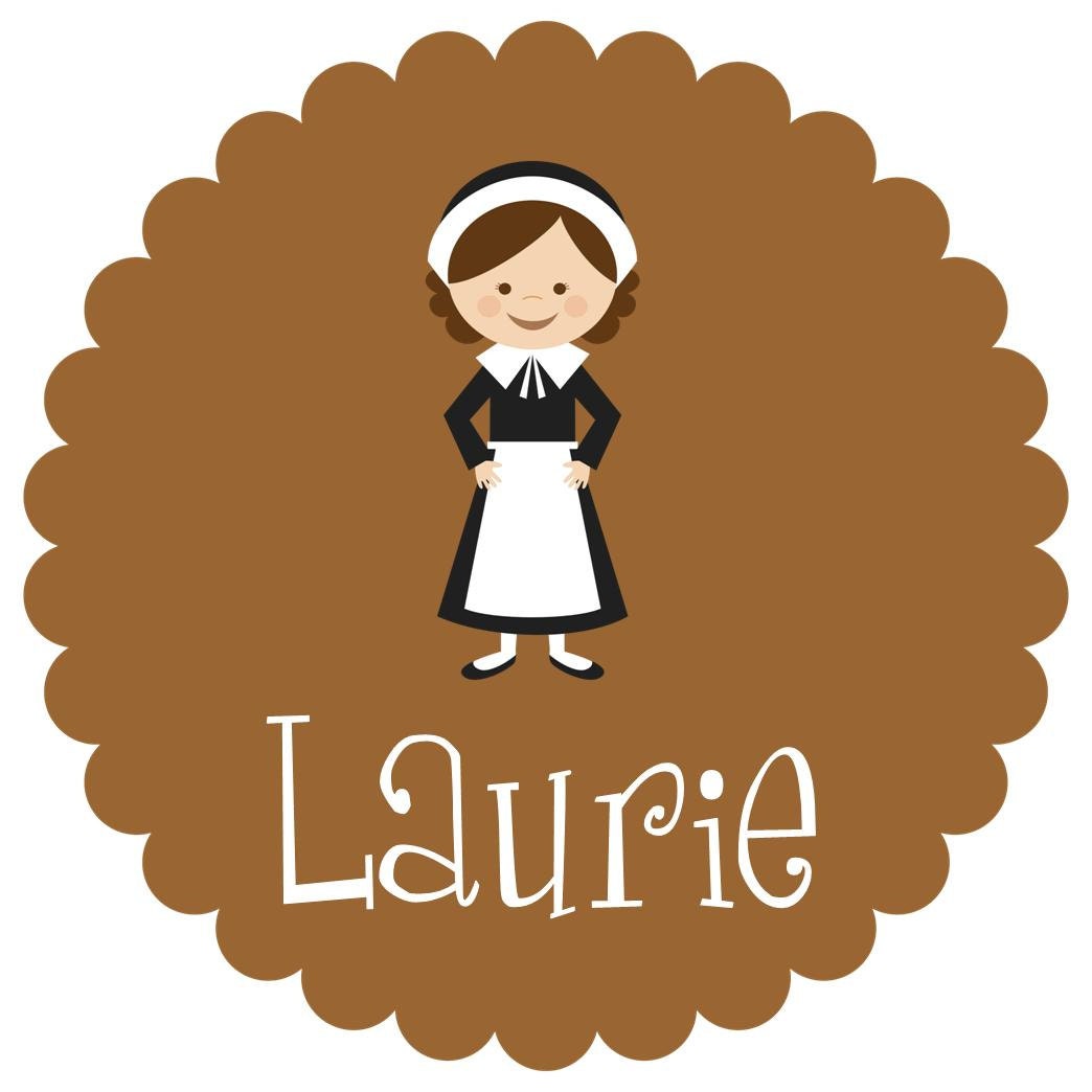 Thanksgiving Pilgrim girl - personalized - digital image - Fall - Autumn Il_570xn