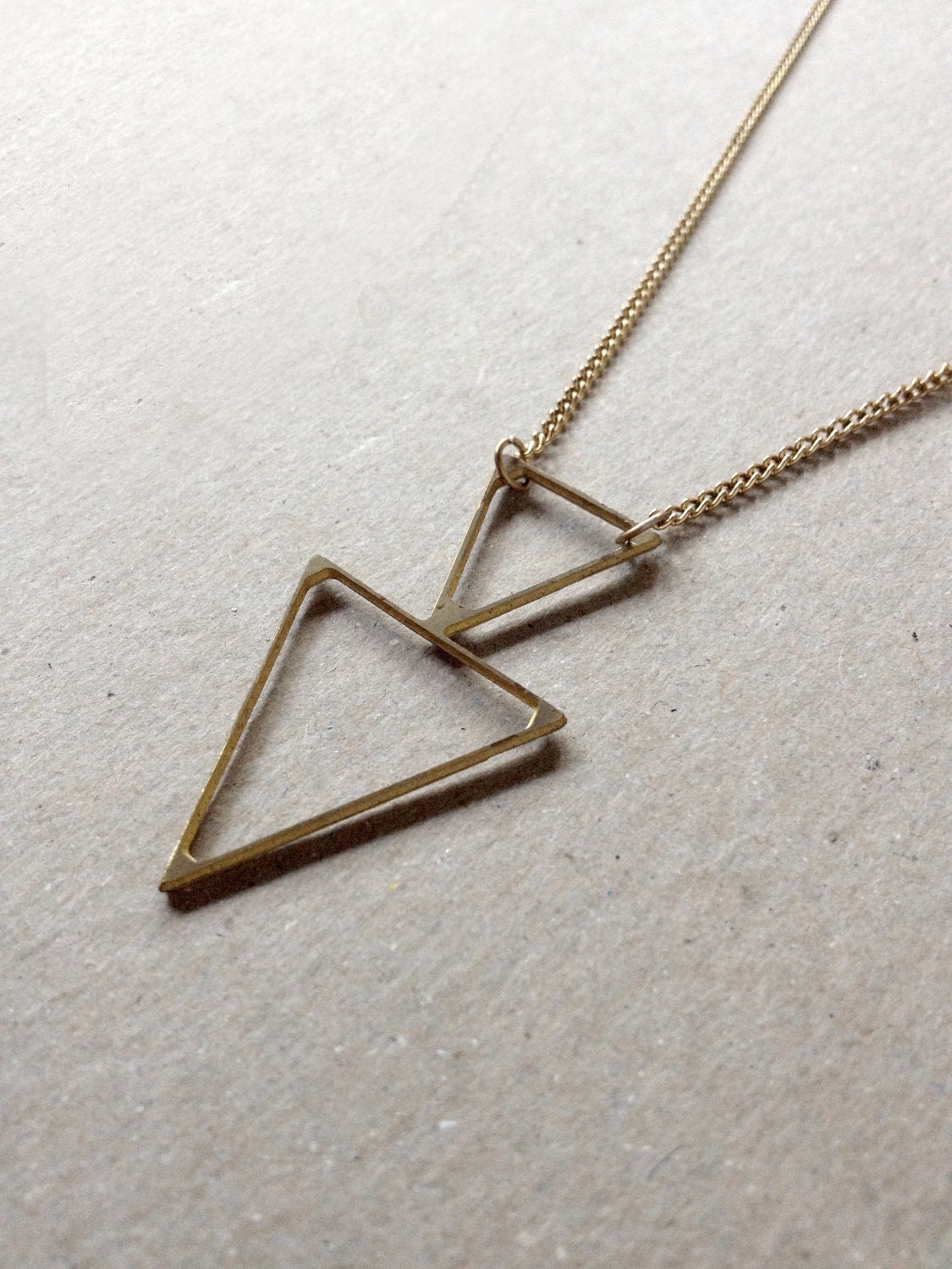 Double Triangle Necklace - Geometric Pendant