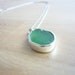 Sea glass necklace - teal green sea glass set in silver bezel