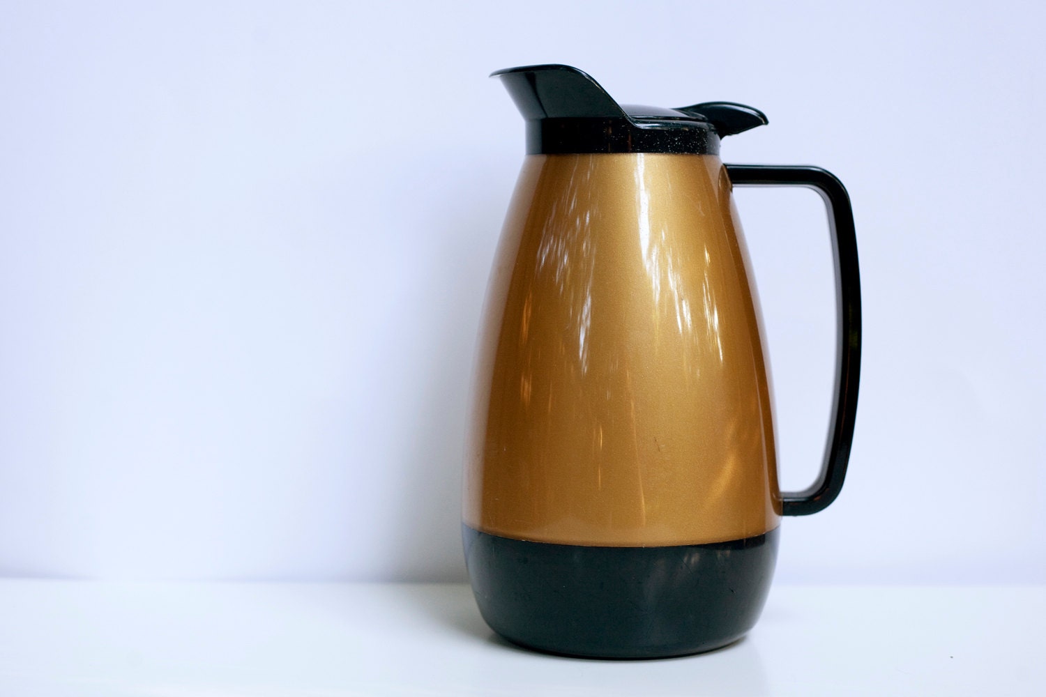 Vintage Thermo-Serv Copper/Gold and Black Carafe