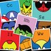 ABCs of Super / 39 mini  Prints of MARVEL Super Heroes 4"x4" Spider-Man / Captain America / Hulk / Wolverine / Avengers / Iron Man ABC