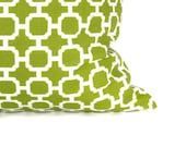 Decorative Throw Pillow  Green and White Lattice Lumbar Pillow Cover ONE 16x20