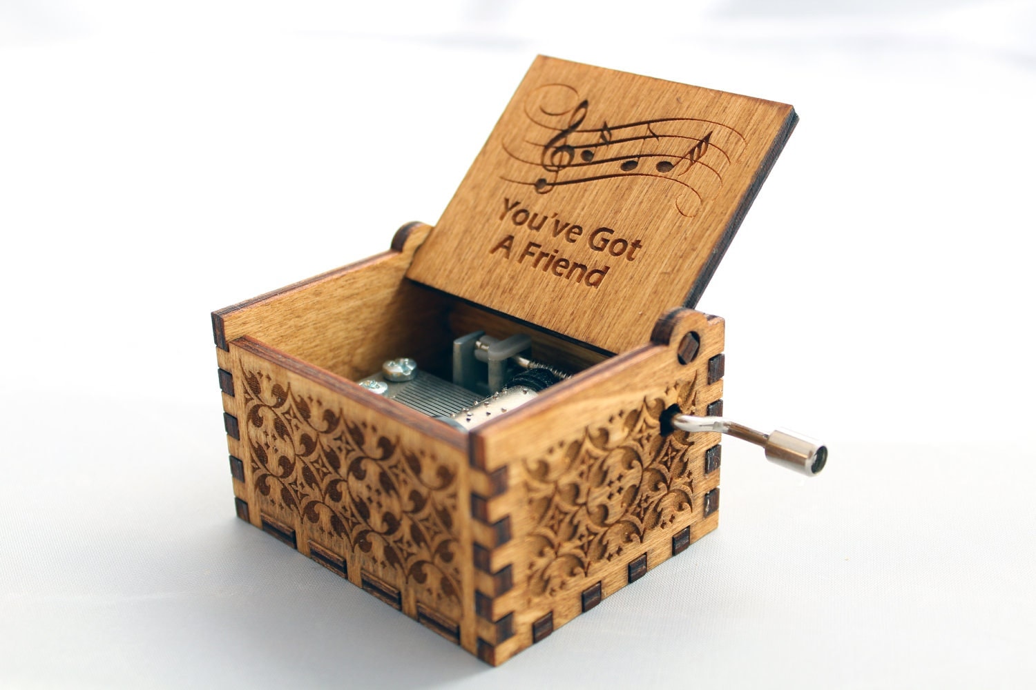 Engraved wooden music box You've Got a Friend by InvenioCrafts