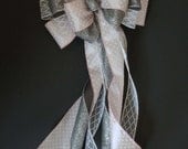Pink Damask Grey Wedding Pew Bow Handmade Silver Grey White Pink Shower Bow Church Aisle Bow Arch Bow Decorations