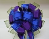 Peacock Color Wedding Bow Blue Purple Green Bow Shabby Chic Church Pew Decorations Wedding Chair Bow Gift Bow
