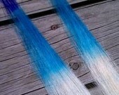 18 inch human hair Aqua and Purple Ombre clip in extensions