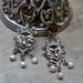Sterling Stag Crown Thistle Pearl Rose Earrings