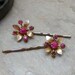 Decorative Vintage Pink Rhinestone Bobby Pins...Artisan Upcycled